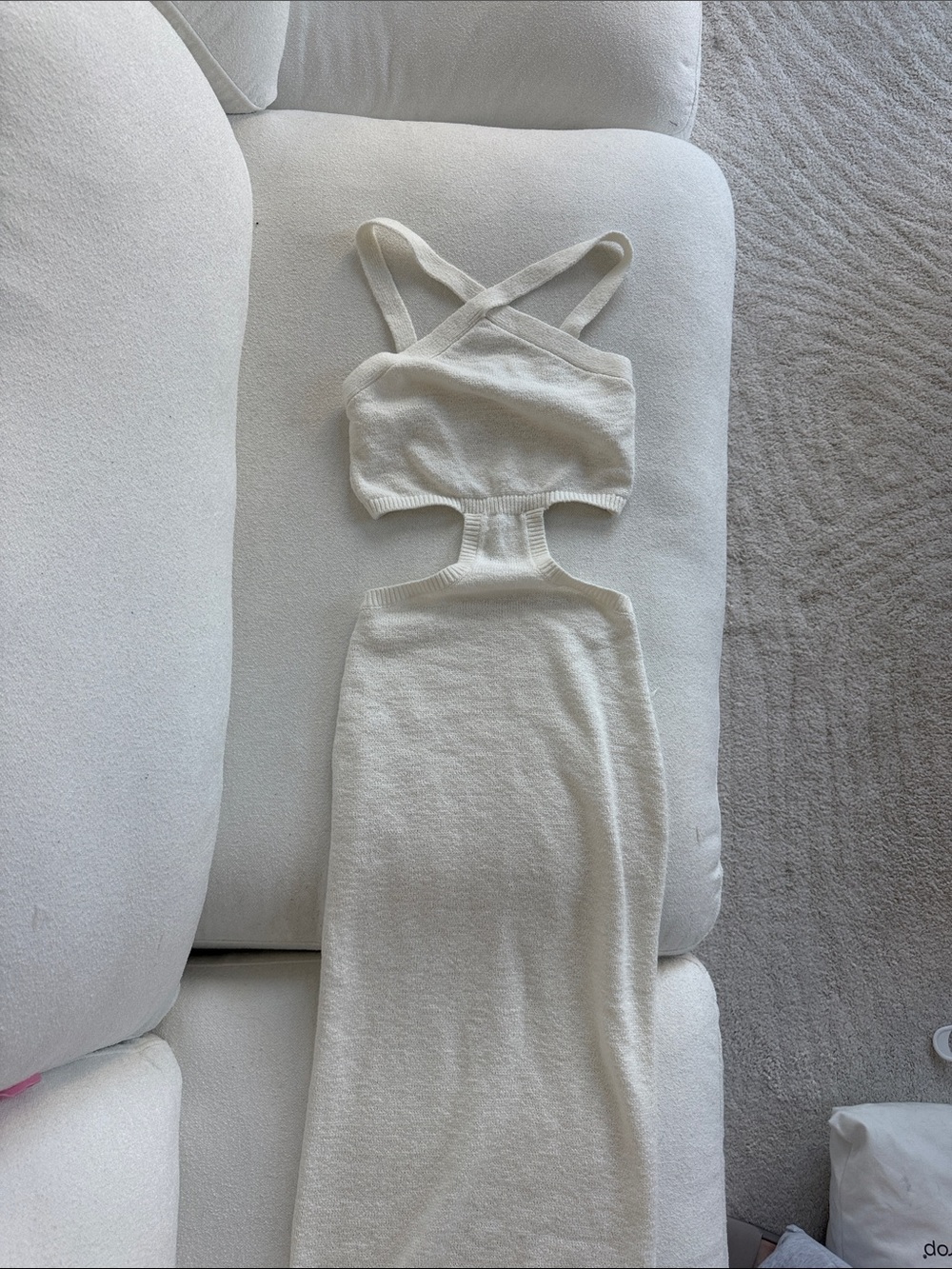 Express Cream Cutout Knit Dress